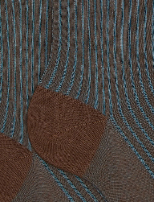 Women's long brown twin-rib cotton socks - Socks | Gallo 1927 - Official Online Shop