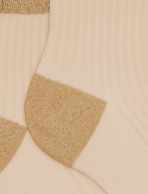 Women's super short white polyamide and glitter twin-rib socks - Socks | Gallo 1927 - Official Online Shop