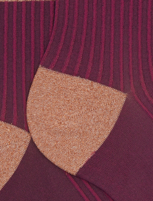 Women's super short fuchsia polyamide and glitter twin-rib socks - Socks | Gallo 1927 - Official Online Shop