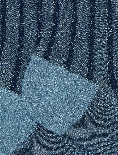 Women's short puwder and blue socks in spaced twin-rib polyamide with lurex - Special Selection | Gallo 1927 - Official Online Shop