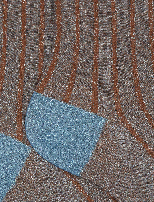 Women's short brown lurex and spaced twin-rib socks | Gallo 1927 - Official Online Shop