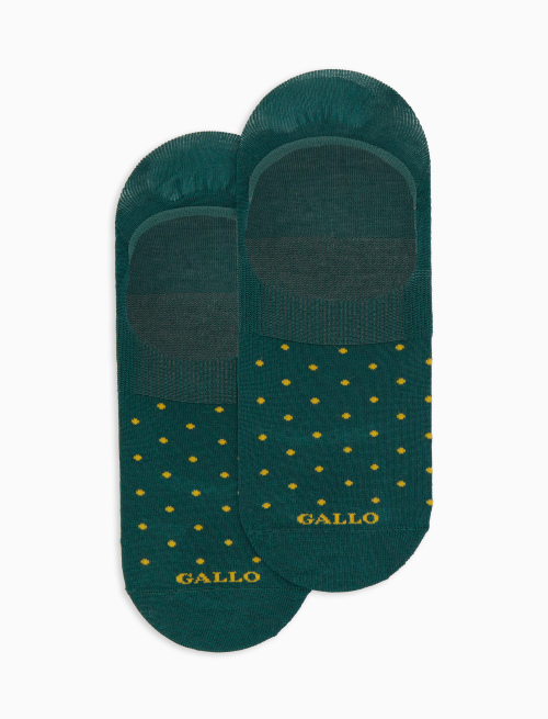 Men's green cotton invisible socks with polka dot pattern - Peds | Gallo 1927 - Official Online Shop