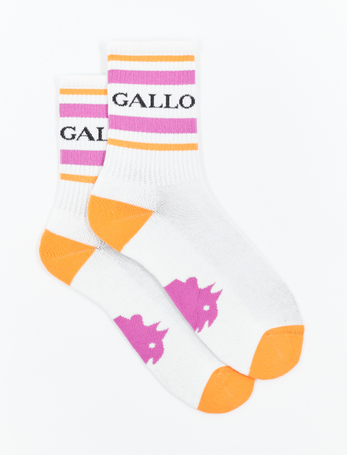 Men's short white cotton terry cloth socks with Gallo writing | Gallo 1927 - Official Online Shop