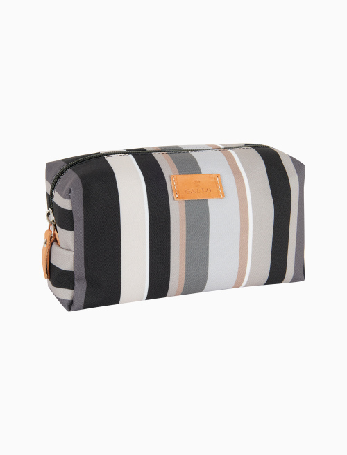 Unisex bowler pouch bag in black with multicoloured stripes - Leather Goods | Gallo 1927 - Official Online Shop