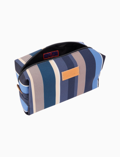 Pochette bauletto unisex blu righe multicolor - Pelletteria | Gallo 1927 - Official Online Shop