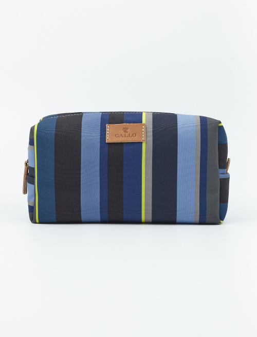 Unisex bowler pouch bag in blue polyester with multicoloured stripes - Small Leather goods | Gallo 1927 - Official Online Shop