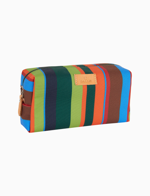 Unisex bowler pouch bag in green with multicoloured stripes - Leather Goods | Gallo 1927 - Official Online Shop