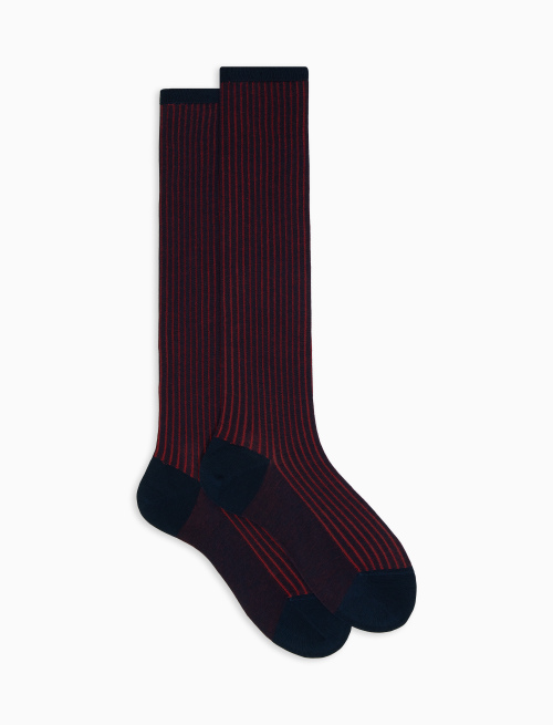 Women's long ocean blue plated cotton socks - Vanisè | Gallo 1927 - Official Online Shop
