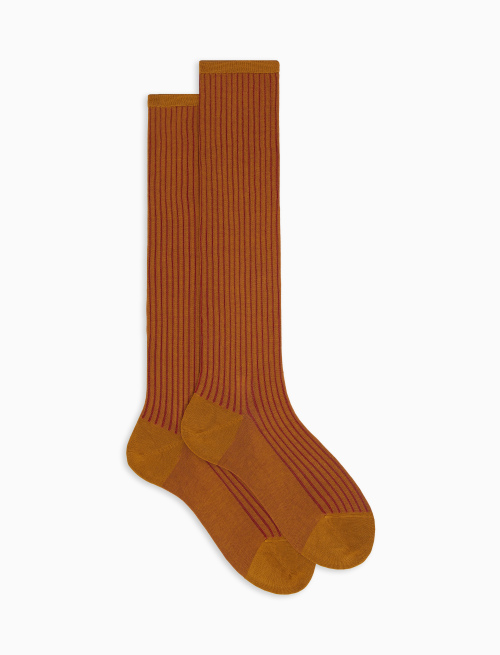 Women's long brown plated cotton socks - Vanisè | Gallo 1927 - Official Online Shop