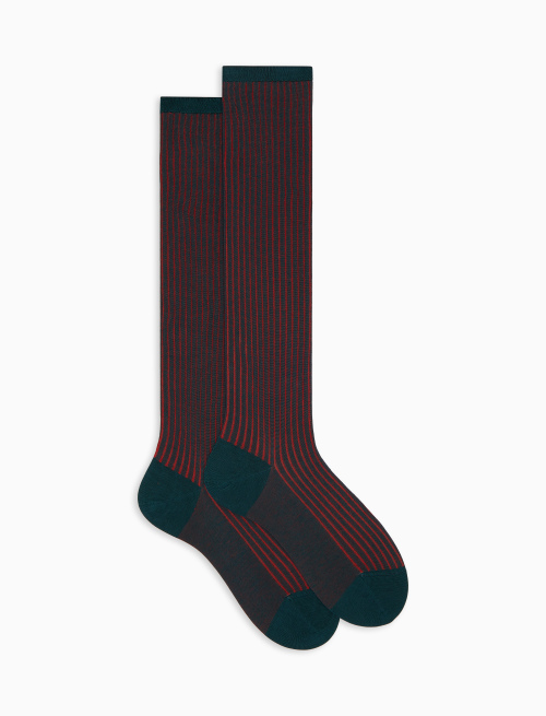 Women's long green plated cotton socks - Socks | Gallo 1927 - Official Online Shop