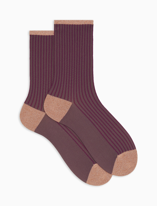 Women's short purple glitter socks with twin rib - Gift ideas | Gallo 1927 - Official Online Shop