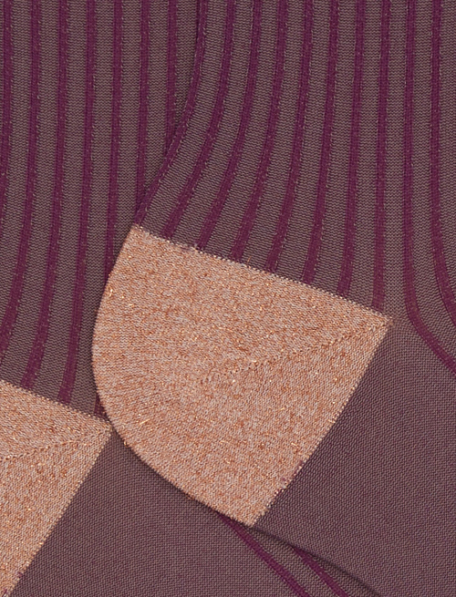 Women's short purple glitter socks with twin rib - Socks | Gallo 1927 - Official Online Shop