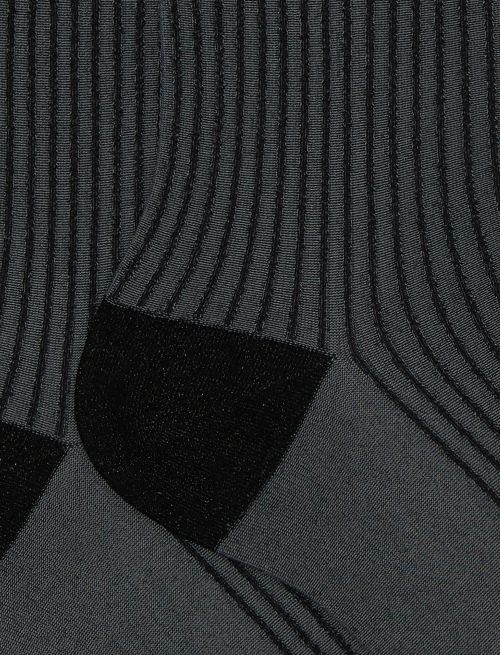Women's short mulot/black polyamide and lurex socks with twin rib - Special Selection | Gallo 1927 - Official Online Shop
