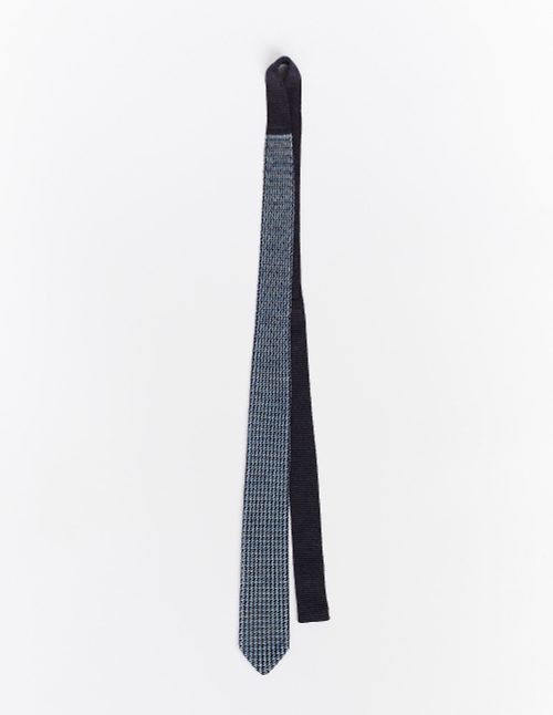 Men's charcoal grey wool tie with houndstooth motif - Ties and Papillon | Gallo 1927 - Official Online Shop