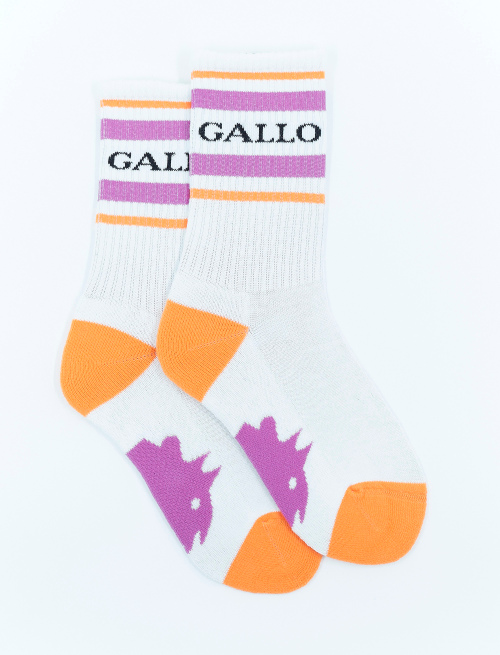 Kids' short white cotton terry cloth socks with Gallo writing - Special Selection | Gallo 1927 - Official Online Shop
