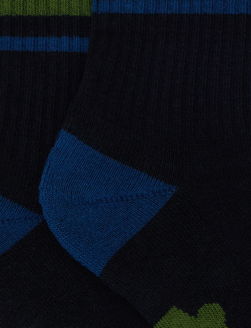 Kids' short blue cotton terry cloth socks with Gallo writing - Black Friday Kids | Gallo 1927 - Official Online Shop