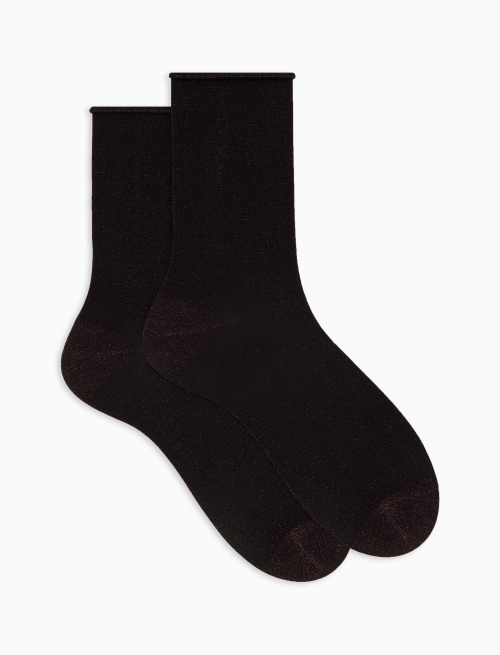 Women's short plain amethyst lurex socks - The Classics | Gallo 1927 - Official Online Shop