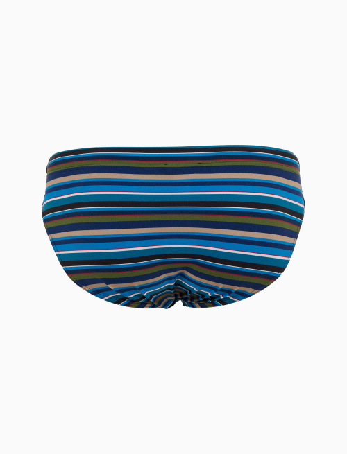 Men's blue swimming briefs with multicoloured stripes - Man | Gallo 1927 - Official Online Shop