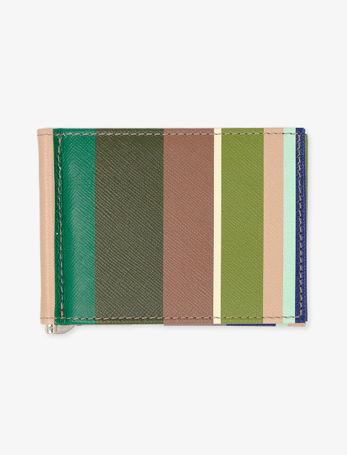 Men's army leather wallet with multicoloured stripes - Small Leather goods | Gallo 1927 - Official Online Shop