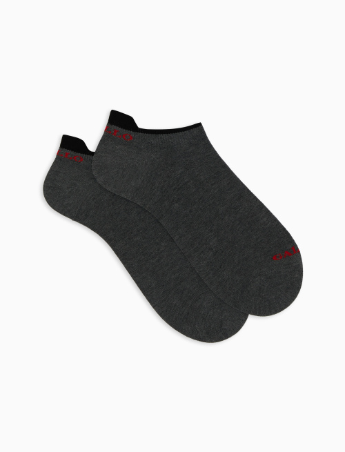 Men's plain iron grey cotton sneaker socks - Invisible | Gallo 1927 - Official Online Shop