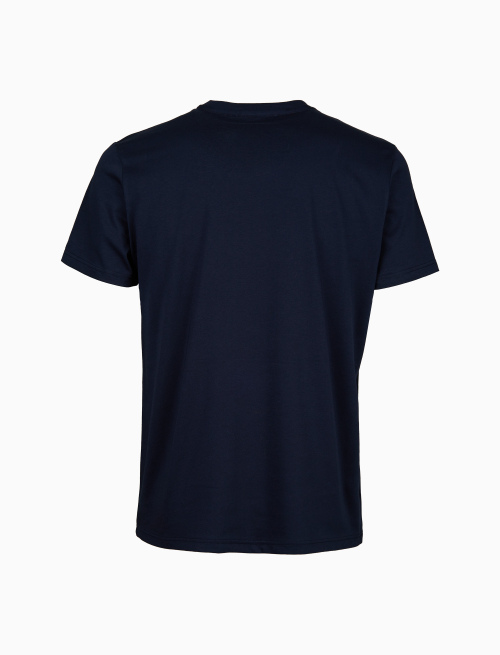 T-shirt uomo cotone tinta unita e taschino multicolor blu | Gallo 1927 - Official Online Shop