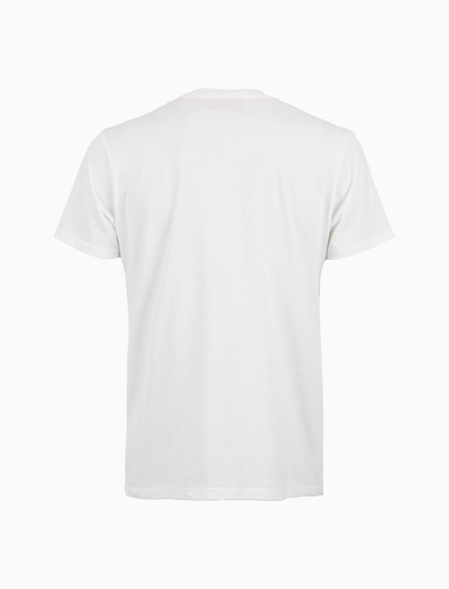T-shirt uomo cotone tinta unita e taschino multicolor bianco - T-Shirts | Gallo 1927 - Official Online Shop