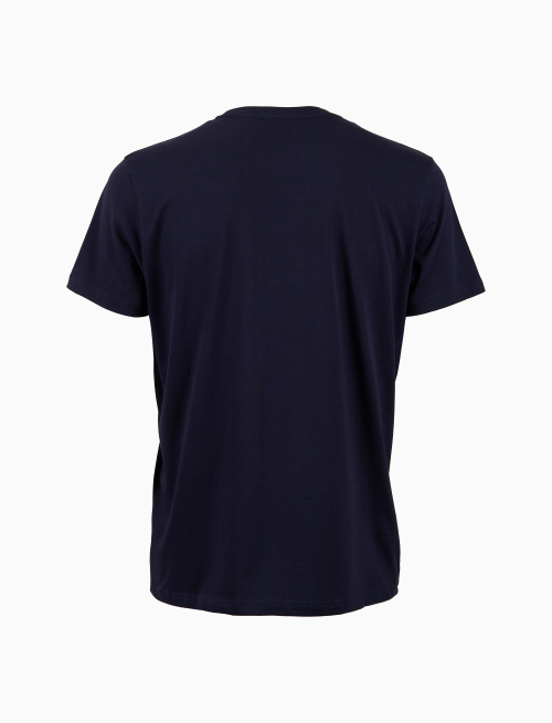 T-shirt uomo cotone tinta unita e taschino multicolor blu - T-Shirts | Gallo 1927 - Official Online Shop