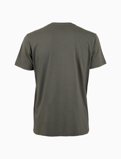 T-shirt uomo cotone tinta unita e taschino multicolor verde - T-Shirts | Gallo 1927 - Official Online Shop