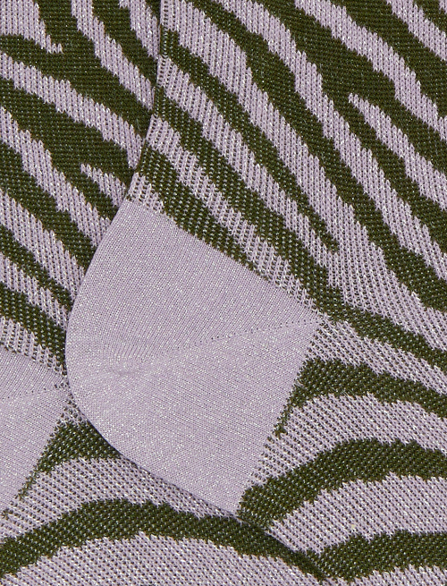 Women's short purple zebra-patterned lurex and cotton socks - Socks | Gallo 1927 - Official Online Shop