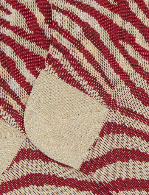 Women's short red zebra-patterned lurex and cotton socks - Socks | Gallo 1927 - Official Online Shop
