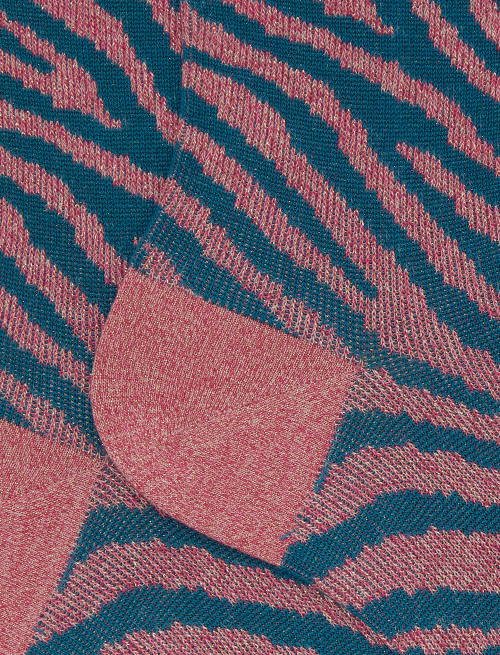 Women's short pink zebra-patterned glitter and cotton socks - New In | Gallo 1927 - Official Online Shop