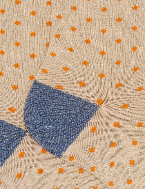 Women's short yellow cotton and glitter socks with polka dot pattern - Short | Gallo 1927 - Official Online Shop