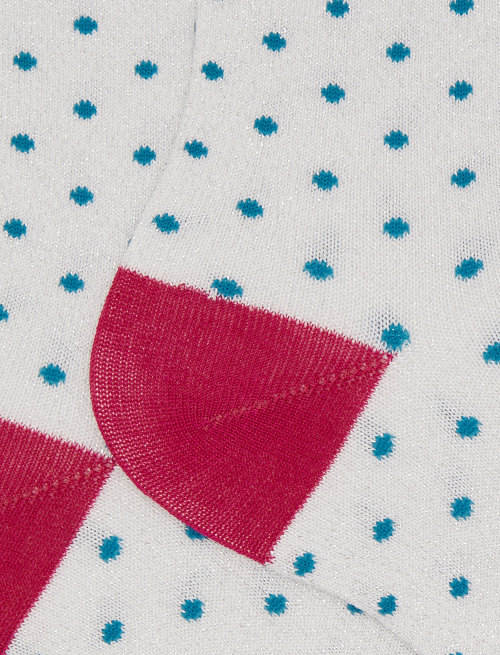 Women's short white cotton and glitter socks with polka dot pattern - Short | Gallo 1927 - Official Online Shop