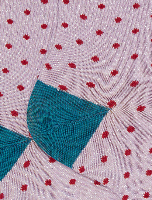 Women's short purple cotton and glitter socks with polka dot pattern - Short | Gallo 1927 - Official Online Shop