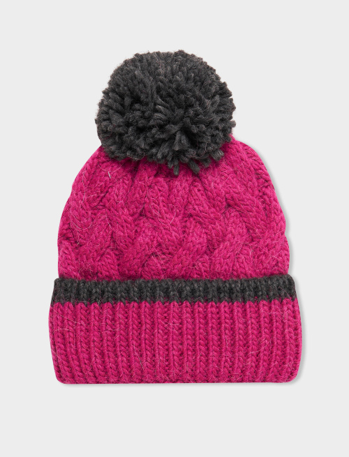 Unisex plain hyacinth acrylic, alpaca and wool beanie - Accessories | Gallo 1927 - Official Online Shop