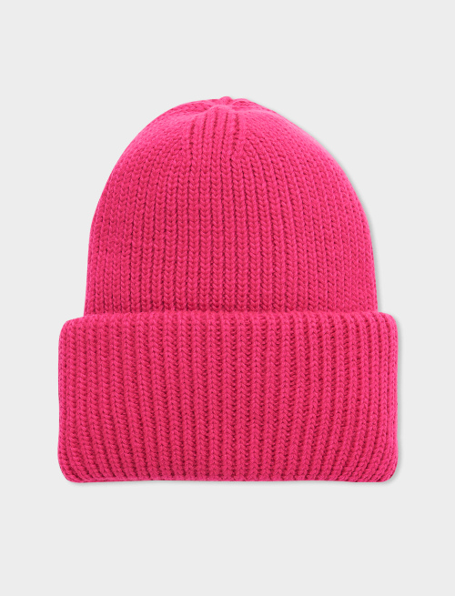 Unisex ribbed beanie in plain hyacinth acrylic - Accessories | Gallo 1927 - Official Online Shop