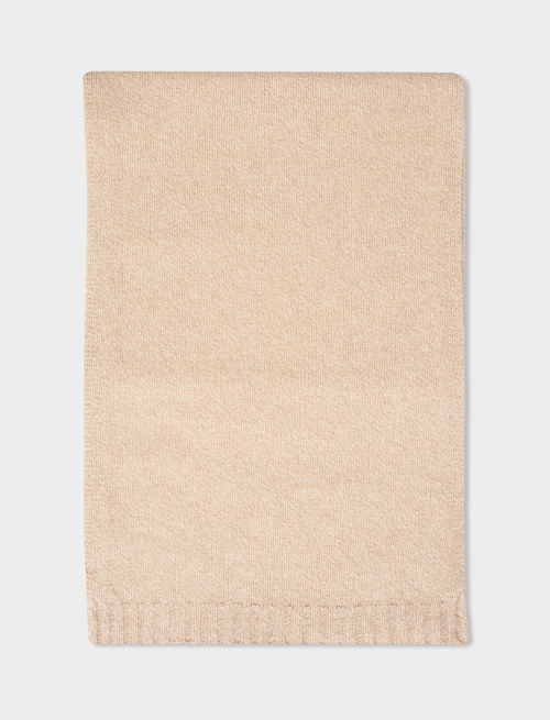 Men's scarf in plain sand mouliné wool and cashmere - Accessories | Gallo 1927 - Official Online Shop