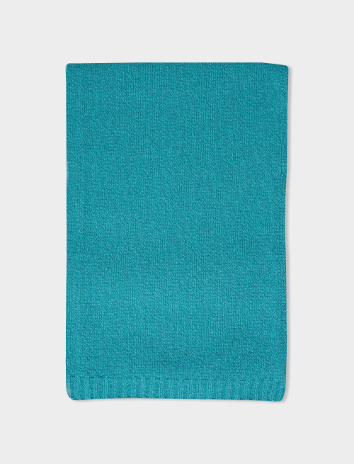 Men's scarf in plain sea green mouliné wool and cashmere - Accessories | Gallo 1927 - Official Online Shop
