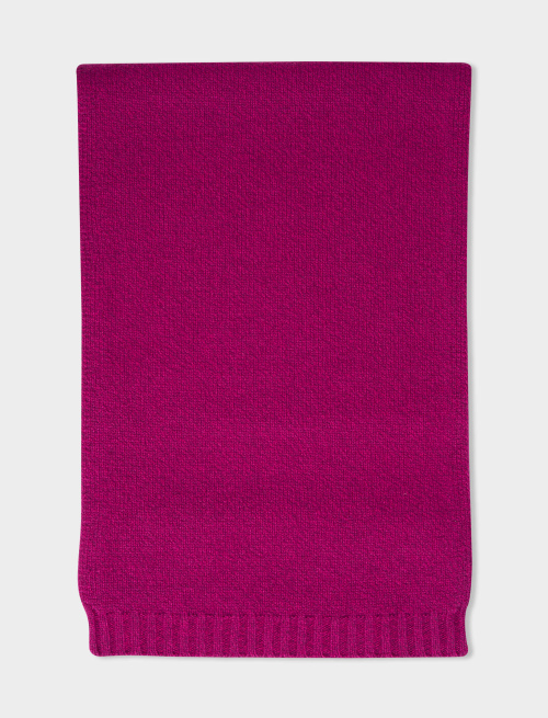 Men's scarf in plain fuchsia mouliné wool and cashmere - Accessories | Gallo 1927 - Official Online Shop