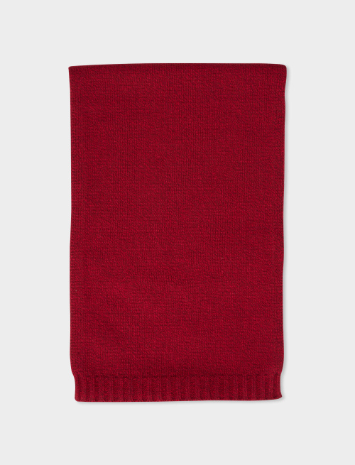 Men's scarf in plain amaranth mouliné wool and cashmere - Accessories | Gallo 1927 - Official Online Shop