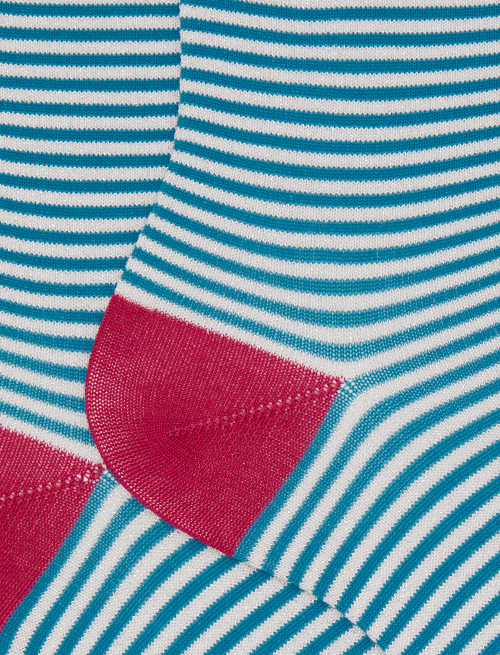 Women's short white cotton and glitter socks with Windsor stripes - TEST | Gallo 1927 - Official Online Shop