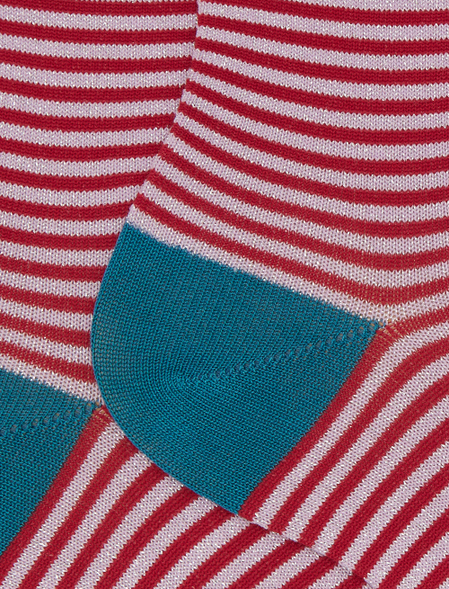 Women's short purple cotton and glitter socks with Windsor stripes - Short | Gallo 1927 - Official Online Shop