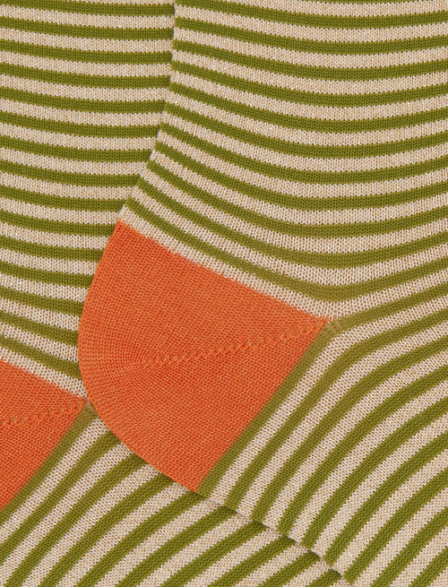 Women's short yellow cotton and glitter socks with Windsor stripes - Short | Gallo 1927 - Official Online Shop