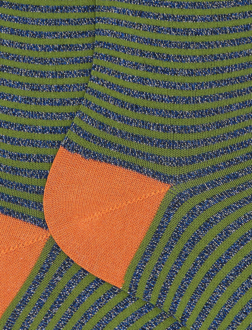 Calze corte donna cotone blu righe windsor effetto scintillante - Windsor | Gallo 1927 - Official Online Shop