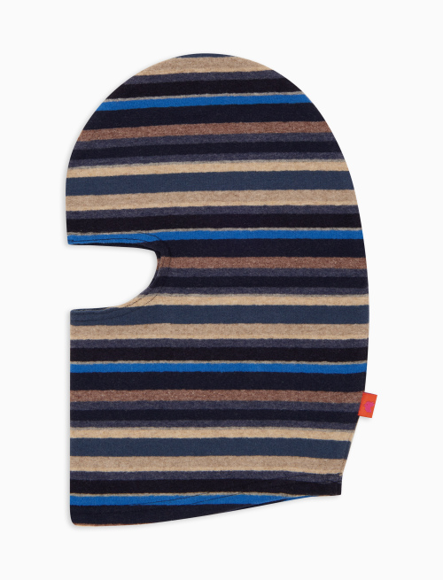 Kids' blue fleece balaclava with multicoloured stripes - Black Friday Kids | Gallo 1927 - Official Online Shop