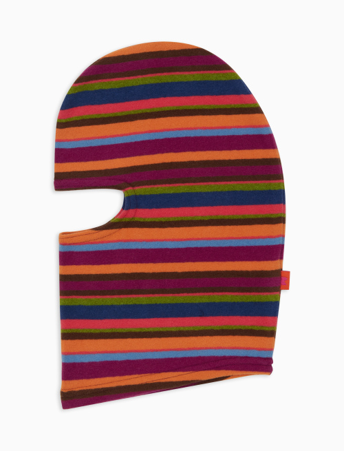 Kids' fuchsia fleece balaclava with multicoloured stripes - Black Friday Kids | Gallo 1927 - Official Online Shop