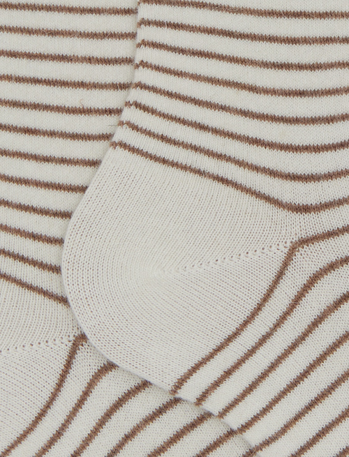 Women's long white angora socks with two-tone stripes - The SS Edition | Gallo 1927 - Official Online Shop