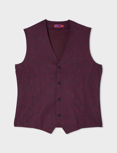 Men's royal polyester and cotton vest with herringbone motif - Clothing | Gallo 1927 - Official Online Shop