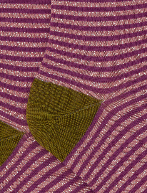 Calze corte bambino cotone rosa righe windsor effetto scintillante | Gallo 1927 - Official Online Shop