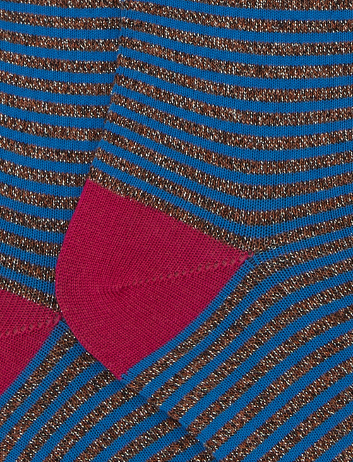 Kids' short brown cotton and lurex socks with Windsor stripes - Black Friday Kids | Gallo 1927 - Official Online Shop